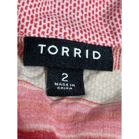 Torrid Challis Tie-Front Dolman Top Size 2 Multi Color Stripe‎ Lightweight - Picture 4 of 5